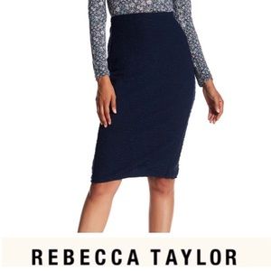 NWT Rebecca Taylor Boucle Tweed Skirt Navy Size 8
